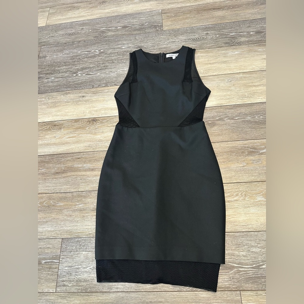 Elizabeth and James Johanna Black Mesh Cutout Dress